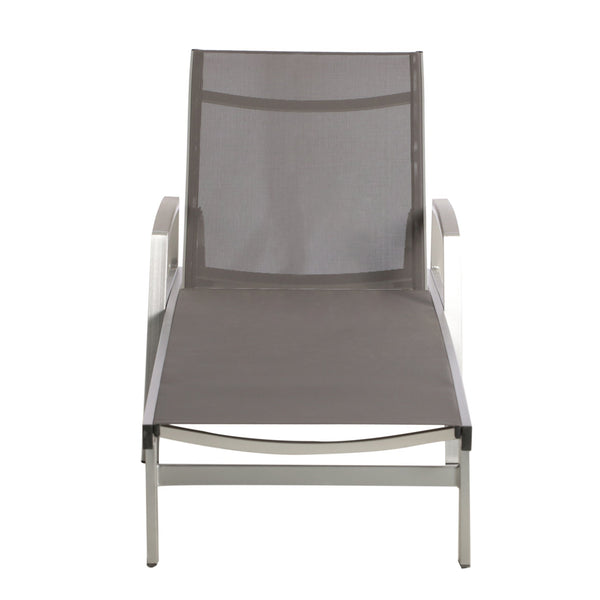 English Elm Christopher Knight Home® - OXTON Chaise Lounge with Breathable Nylon Mesh, Ergonomic Recline and Sleek Low-Profile Design for Comfort Grey 62753.00MP2