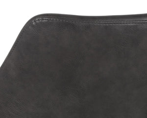 Sunpan Mason Dining Armchair – Stylish Faux Leather Seat with Black Powder Coated Iron Legs for Urban Spaces Town Grey