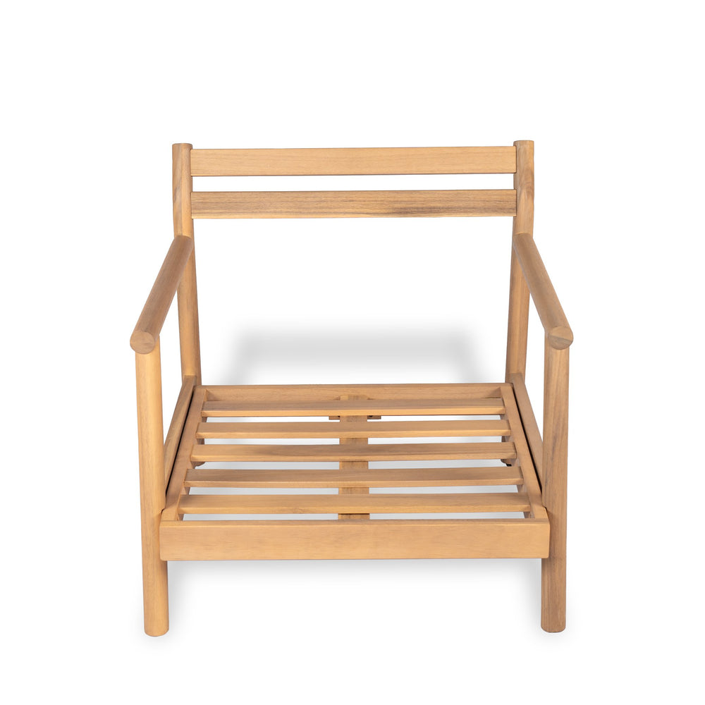 English Elm Christopher Knight Home® - Patio Acacia Wood Club Chair With Plush Water-Resistant Cushion, Teak Finish & Beige Comfort N772P262272B