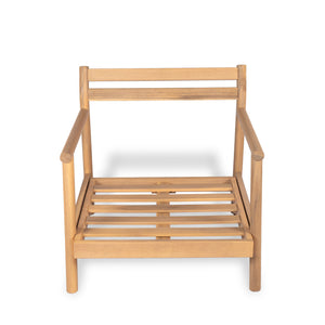 English Elm Christopher Knight Home® - Patio Acacia Wood Club Chair With Plush Water-Resistant Cushion, Teak Finish & Beige Comfort N772P262272B