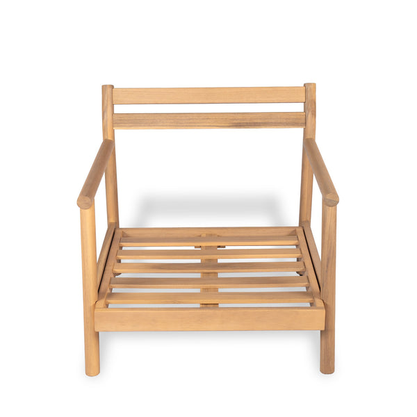 English Elm Christopher Knight Home® - Patio Acacia Wood Club Chair With Plush Water-Resistant Cushion, Teak Finish & Beige Comfort N772P262272B