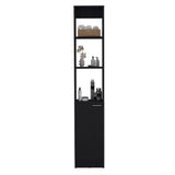 Marion Black Linen Cabinet: Spacious Shelves, Concealed Storage, Versatile Use | 10.43 x 13.03 x 70.87