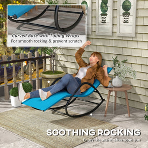 English Elm Outsunny Zero Gravity Rocking Chair – Weather-Resistant Outdoor Lounger With Adjustable Pillow & Comfort W2225P229185-GIGA
