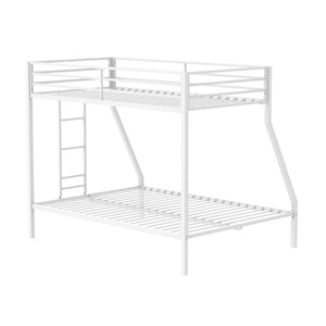 English Elm Metal Twin Over Full Bunk Bed Steel Frame with Guardrails for Kids or Guest Rooms White B016P469309