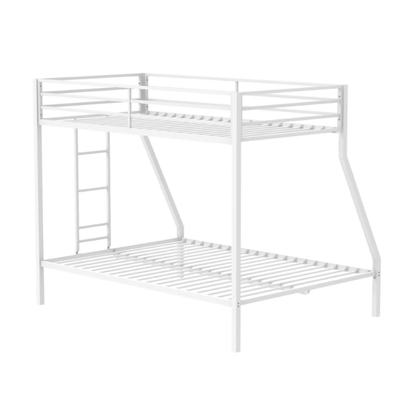 English Elm Metal Twin Over Full Bunk Bed Steel Frame with Guardrails for Kids or Guest Rooms White B016P469309
