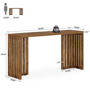 English Elm Bar Table Two Tier Industrial Metal Frame Open Shelf Home Kitchen Entertaining Stand T3971P450247