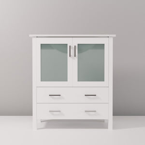 English Elm White Bath Vanity 30" W X 18.25" D – Modern Design With Soft-Close Doors & Durable Ceramic Top B2731P260419-GIGA