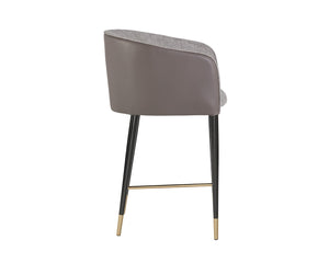 Sunpan ASHER Counter Stool - Stylish Flint Grey Fabric & Napa Taupe Faux Leather for Modern Spaces 104919
