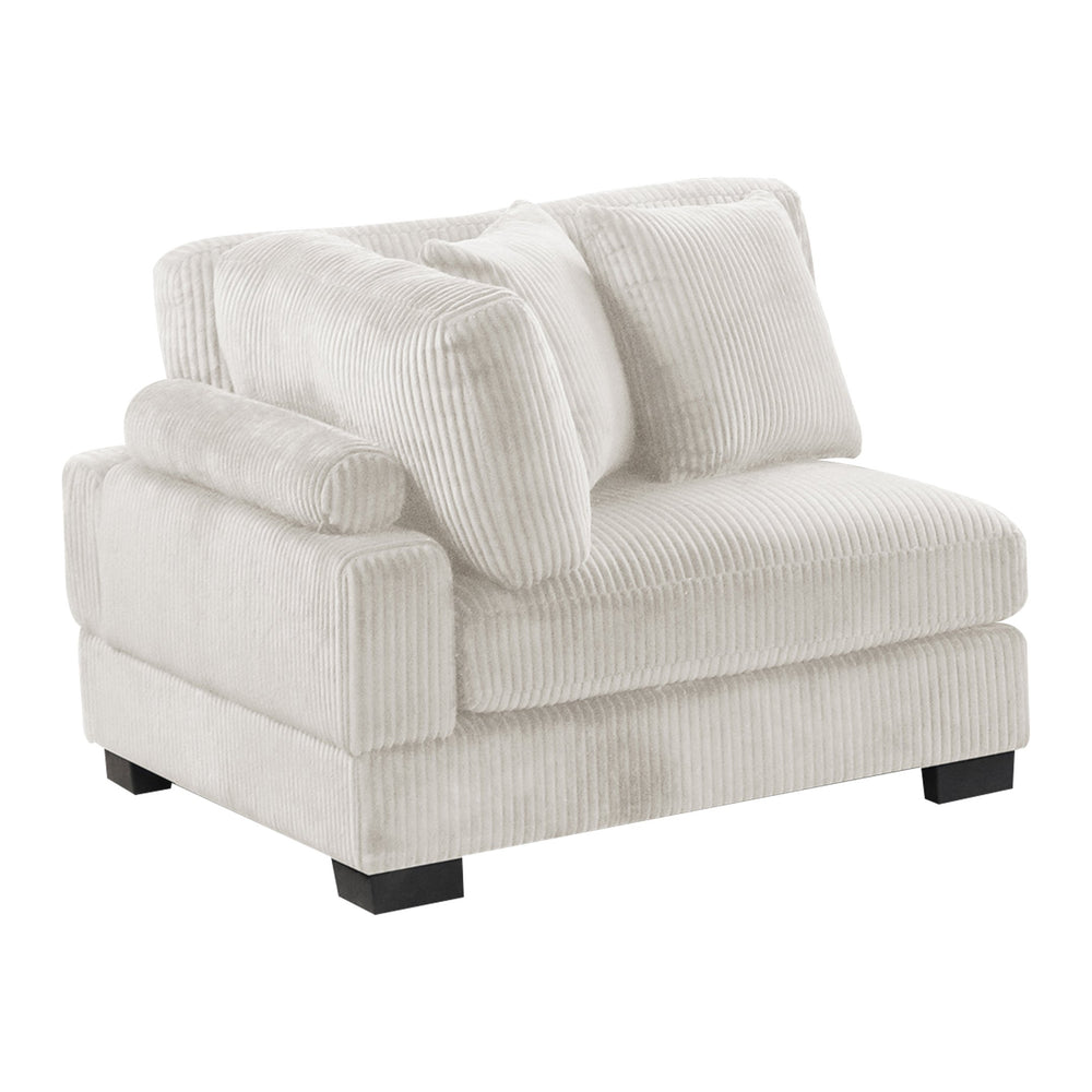 English Elm Bentley Modern Modular Sectional In Cream Corduroy - Versatile L-Shaped Seating For Stylish Comfort B009S02136