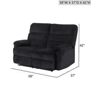English Elm Lucie Velvet Corded Reclining Loveseat for Dens and Media Rooms Plush Textured Seating B078P473029