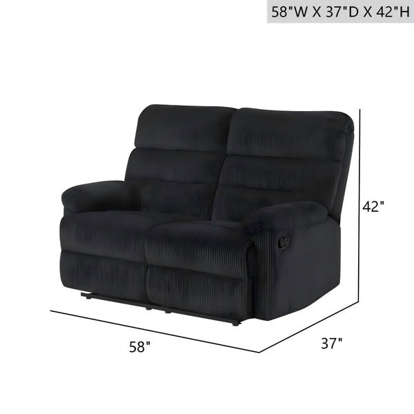 English Elm Lucie Velvet Corded Reclining Loveseat for Dens and Media Rooms Plush Textured Seating B078P473029