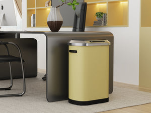 English Elm 50L Smart automatic Trash Can with Silent Slow-Close Lid, Motion Sensor, Durable 0.45mm Steel Body Yellow W1550P247984