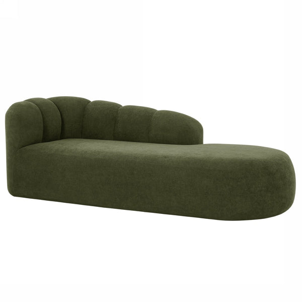 English Elm 80" Curved Sofa Scalloped Bubble Back Polyester Upholstered Modern Living Room Seating Olive Green N771P397555L