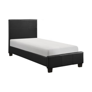English Elm Contemporary LED Panel Queen Bed with Integrated Lighting, Sleek Wooden Frame and Modern Headboard Design Black 53 L x 41 W x 3.75 H B011S01761