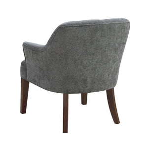 English Elm Modern Tufted Back Accent Chair with Espresso Wood Legs, Foam Seat Comfort, Stylish Living Room Seating Charcoal 26.5 L x 29 W x 22 H B011P305065