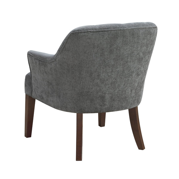 English Elm Modern Tufted Back Accent Chair with Espresso Wood Legs, Foam Seat Comfort, Stylish Living Room Seating Charcoal 26.5 L x 29 W x 22 H B011P305065