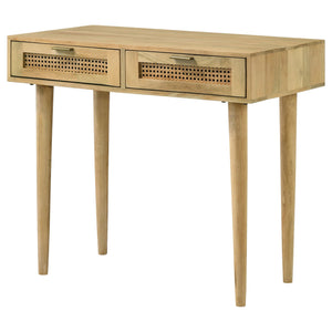 English Elm Zamora Natural 2-Drawer Console Table with Mango Wood Grain, Antique Brass Pulls, Entryway Chic B062P344937
