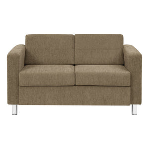 OSP Home Furnishings Pacific Club Armchair with Chrome Legs and Performance Fabric for Modern Living Rooms Loveseat Taupe PAC52-S125
