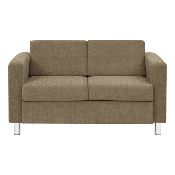 OSP Home Furnishings Pacific Club Armchair with Chrome Legs and Performance Fabric for Modern Living Rooms Loveseat Taupe PAC52-S125