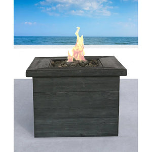 English Elm Fibre Reinforced Concrete Propane/Natural Gas Fire Pit Table