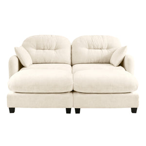 English Elm Cloud Sectional Sofa - Premium Chenille, Ergonomic Design, Modular Flexibility, Elegant Beige Comfort W714S01366