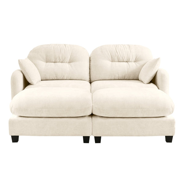 English Elm Cloud Sectional Sofa - Premium Chenille, Ergonomic Design, Modular Flexibility, Elegant Beige Comfort W714S01366