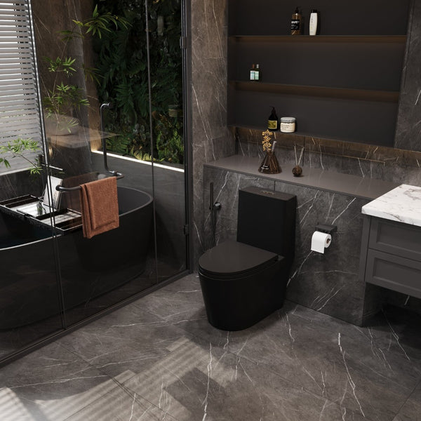 English Elm 1.1/1.6 Gpf Matte Black One-piece Toilet Ada Comfort Height Dual Flush Elongated Bowl T5287P464563