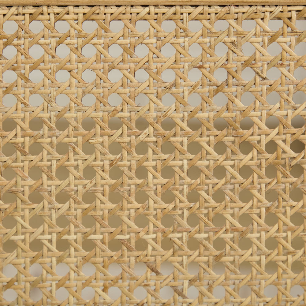 English Elm French Louis Dining Chair Set of 2 with Rattan Square Backrest, Carved Solid Wood Frame, Cushioned Elegance Beige W1143P335056