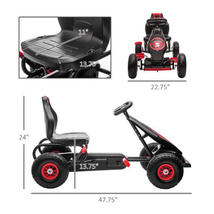 English Elm Aosom 24v Electric Go Kart Ride on Toy with Drifting Dual Motor and Adjustable Seat W2225P229174