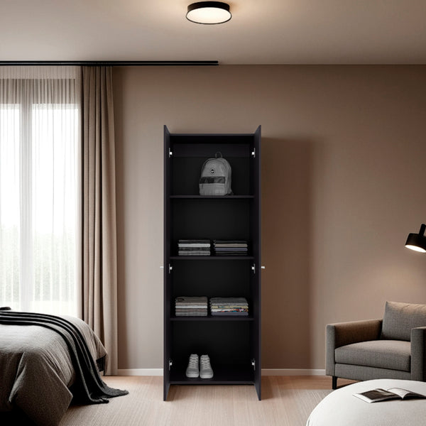 English Elm FM Tolleson 3-Door Tall Wardrobe Cabinet with Full-Length Rod, 4 Shelves, Scratch-Resistant Finish Wenge 71.26 L x 20.08 W x 5.51 H B128P361090