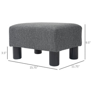 English Elm Homcom Compact Ottoman Foot Rest In Charcoal Gray Linen, Versatile Cube Stool For Modern Interiors W2225P217640