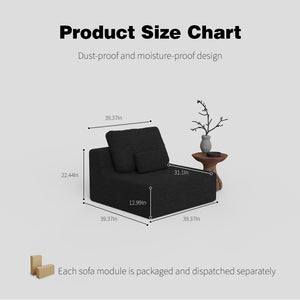 English Elm Oversized Modular Sectional Sofa with Plush Foam Support and Frameless Design for Cozy Lounging Black W3361P346254