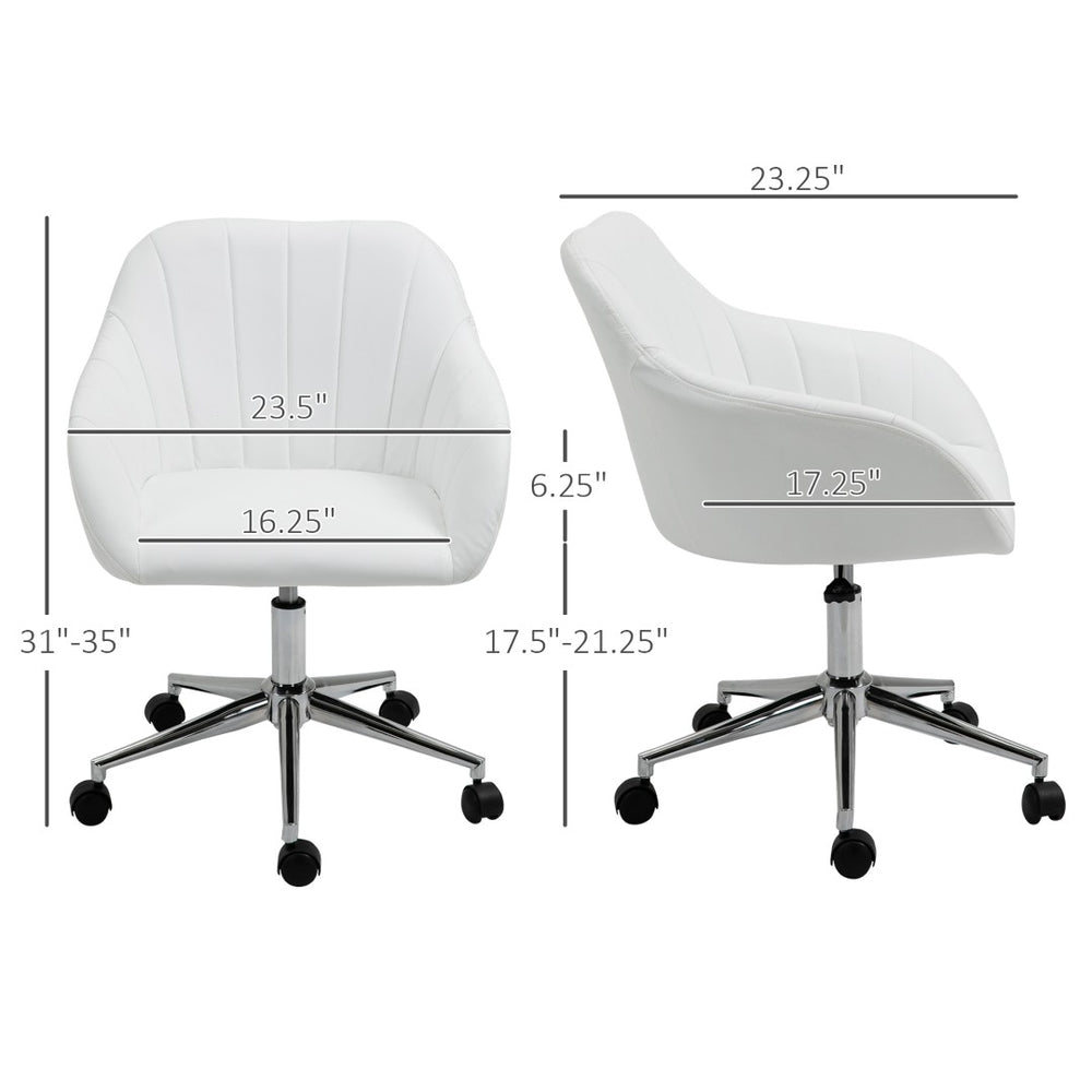 English Elm Faux Leather Swivel Desk Chair with Padded Arms Mid-back Support Home Office T3971P409425