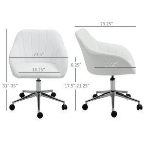 English Elm Faux Leather Swivel Desk Chair with Padded Arms Mid-back Support Home Office T3971P409425