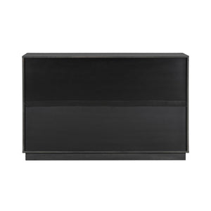 English Elm Christopher Knight Home® - Cabinet roomy storage console with 2 doors, 7 drawers, glass accents and manufactured wood build, large Black N780P330601B