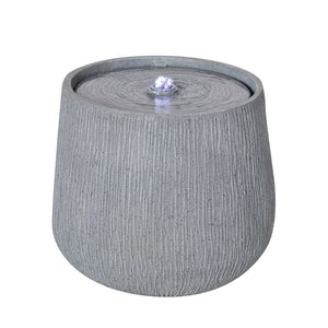 English Elm 12.99"h Gray Polyresin Bowl Fountain with Led Glow for Patio Tabletop Decor N765P355060G