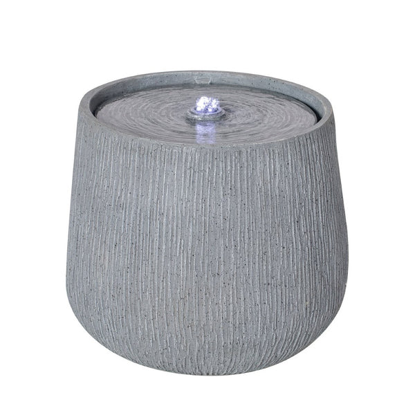 English Elm 12.99"h Gray Polyresin Bowl Fountain with Led Glow for Patio Tabletop Decor N765P355060G