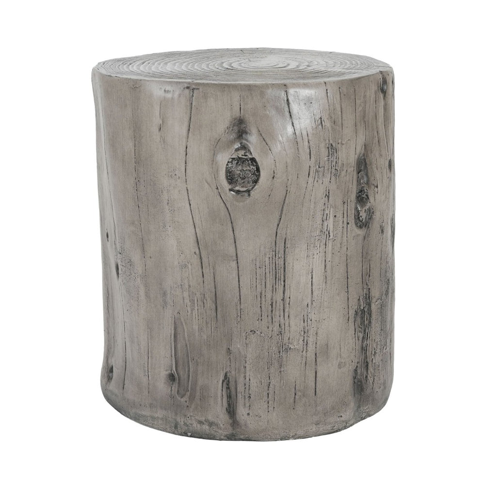 English Elm Mgo Tree Stump Side Table Lightweight Concrete Gray Wood Grain Finish Outdoor Indoor N776P372339G