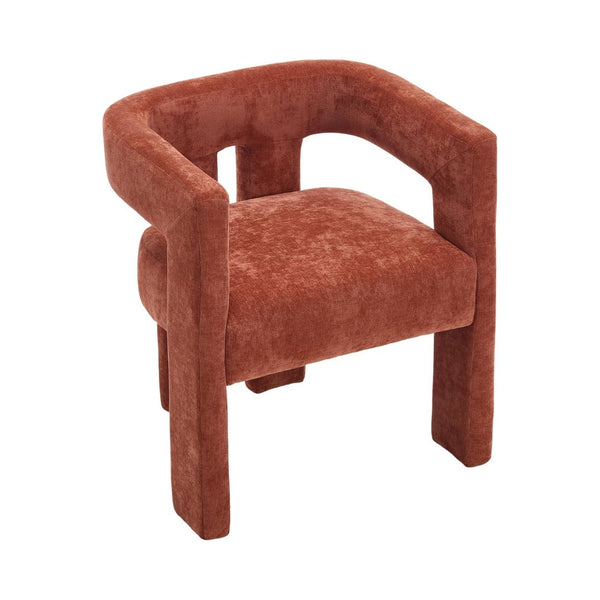 English Elm United We Win Chenille Barrel Accent Armchairs Set of Two for Living Room Dining Orange W1568P389272