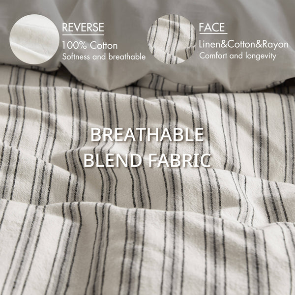 English Elm 3 Pcs King Duvet Set In Elegant Grey – Soft, Breathable Fabric For Year-Round Comfort & Style B035P319220