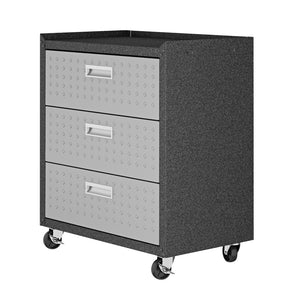English Elm Rolling Metal Garage Cabinet with Locking Doors Diamond Texture Industrial Storage Dark Grey B365P398226
