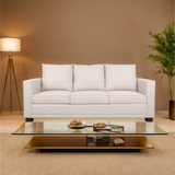 Christopher Knight Home® - Noble House - - Contemporary Light Beige Fabric 3-Seater Sofa With Square Arms – Comfortable, Stylish, And Cozy, Perfect For Family Seating And Relaxing Evenings, Modern Design And High-Quality Upholstery