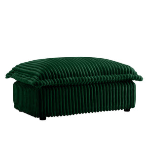 English Elm Koala Deep Seat Corduroy Ottoman Solid Wood Frame Washable Cover Living Room Green W3041P272942
