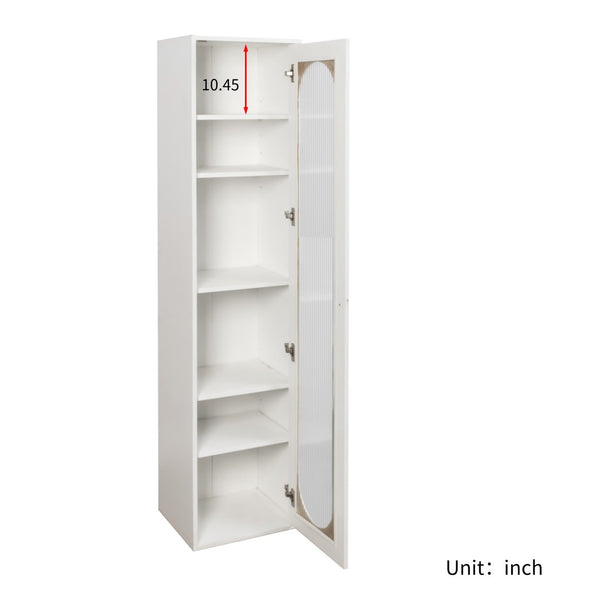 English Elm Organizer Rolling Three Tier Pantry Storage Cabinet with Wheeled Base Slim Fit W331P379950