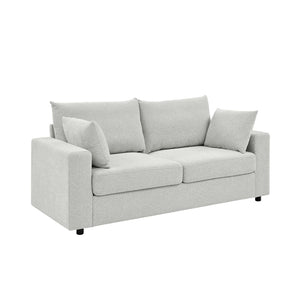 English Elm Modern Low Profile Upholstered Sofa Deep Seat Cushions for Apartment Living Rooms Beige B343P435915