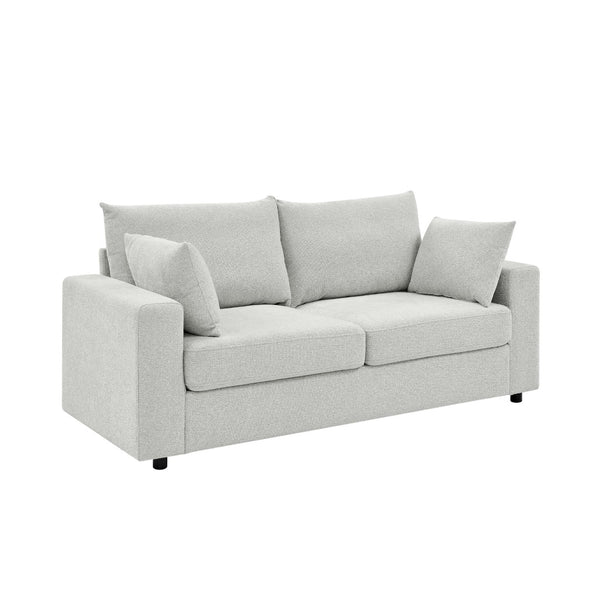 English Elm Modern Low Profile Upholstered Sofa Deep Seat Cushions for Apartment Living Rooms Beige B343P435915