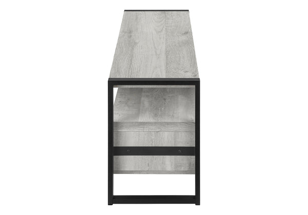 English Elm Tv Stand Rustic Reclaimed-Look 60 Inch Media Console with Open Shelf, 3 Metal Glide Drawers, Sturdy Frame Grey 61 L x 19 W x 8 H B2710P219135