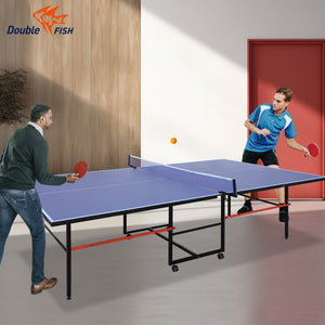 English Elm Double Fish Regulation 9 Foot Mdf Folding Table Tennis with Paddles Balls and Net W3087P250963