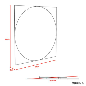 English Elm Mirror Mundip, With Sandblasting Borders, Square Shape