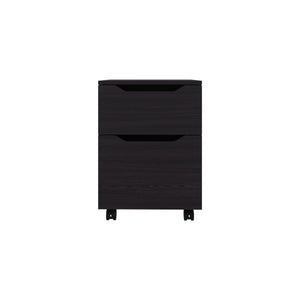 English Elm Ethan Modern Nightstand with Door & Open Shelf, Compact MDF Bedside Table in Kronos Wengue Finish B070P337099